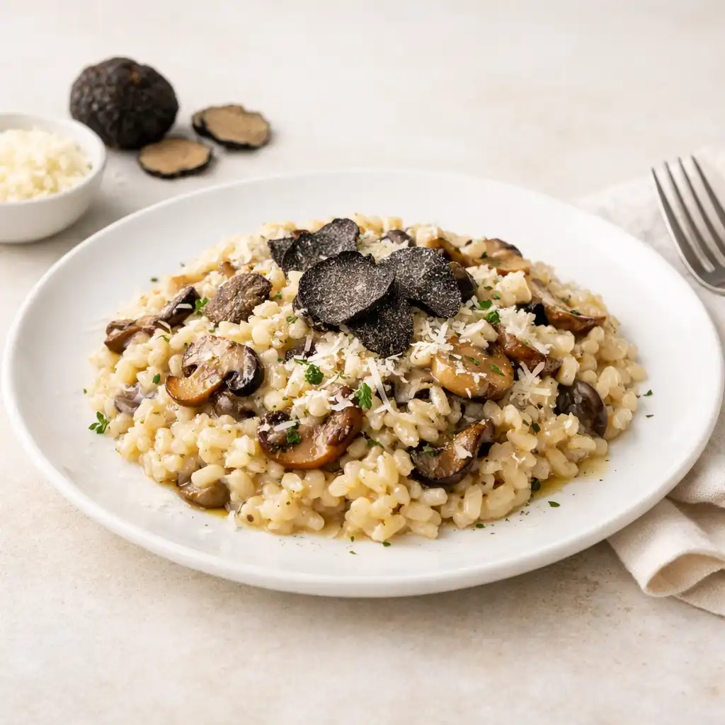 Kremowe risotto z borowikami, parmezanem i truflą