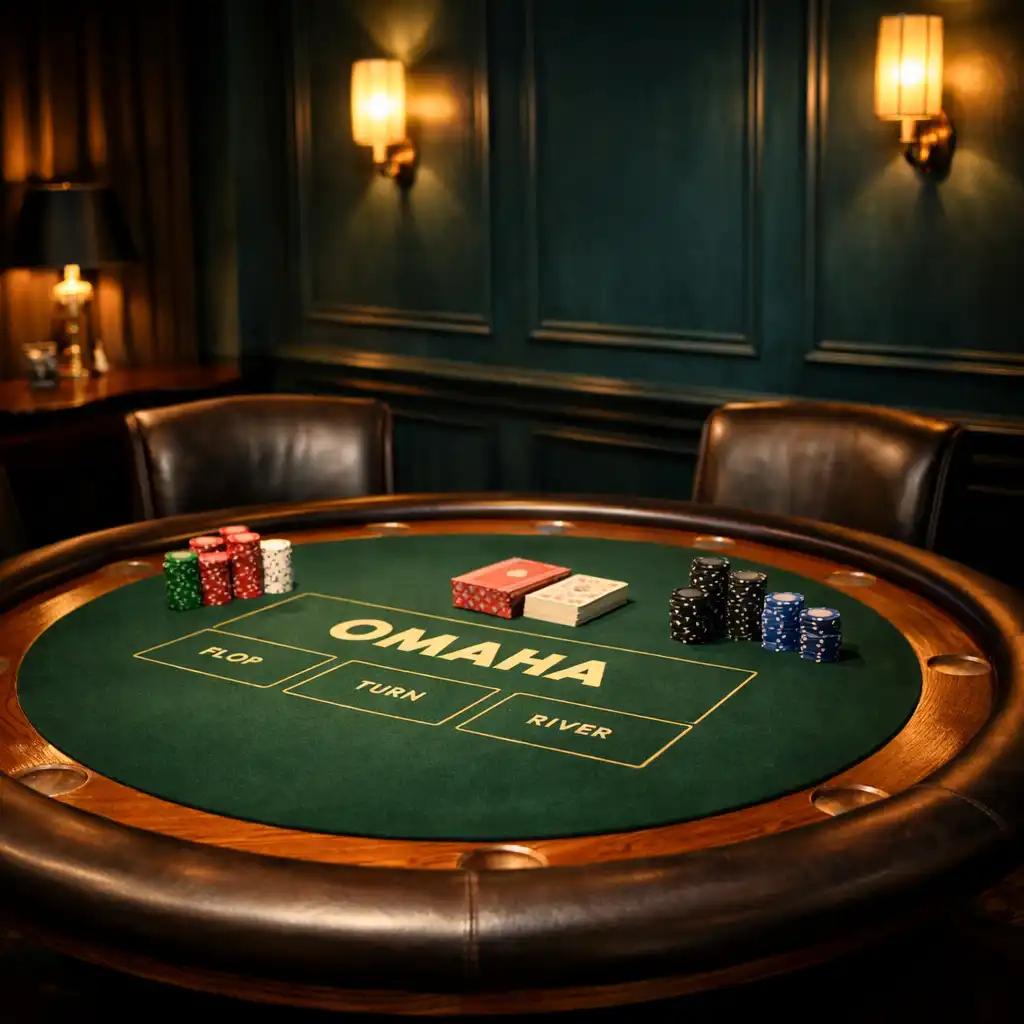 Okrągły stół do gry w Omaha w kameralnym kącie Casino Lounge
